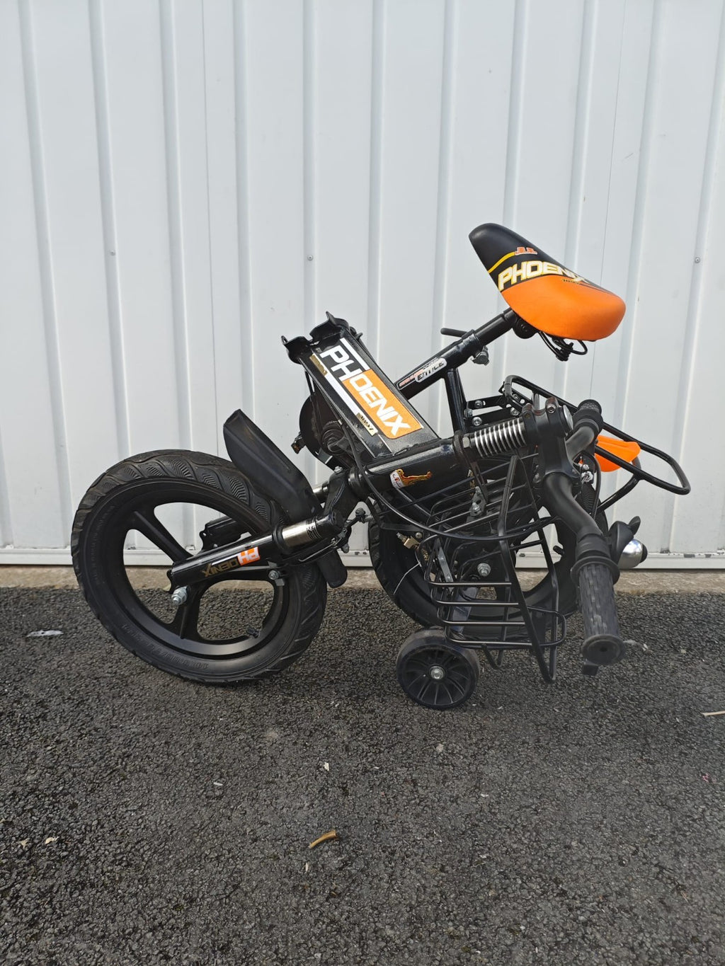 Sturdy Foldable 14-Inch Kids Bike with Stabilisers