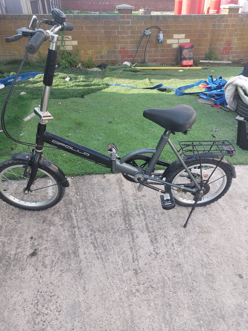 Apollo Folding Bike Aluminium Unisex Adults In Black Good Condition No Reserve