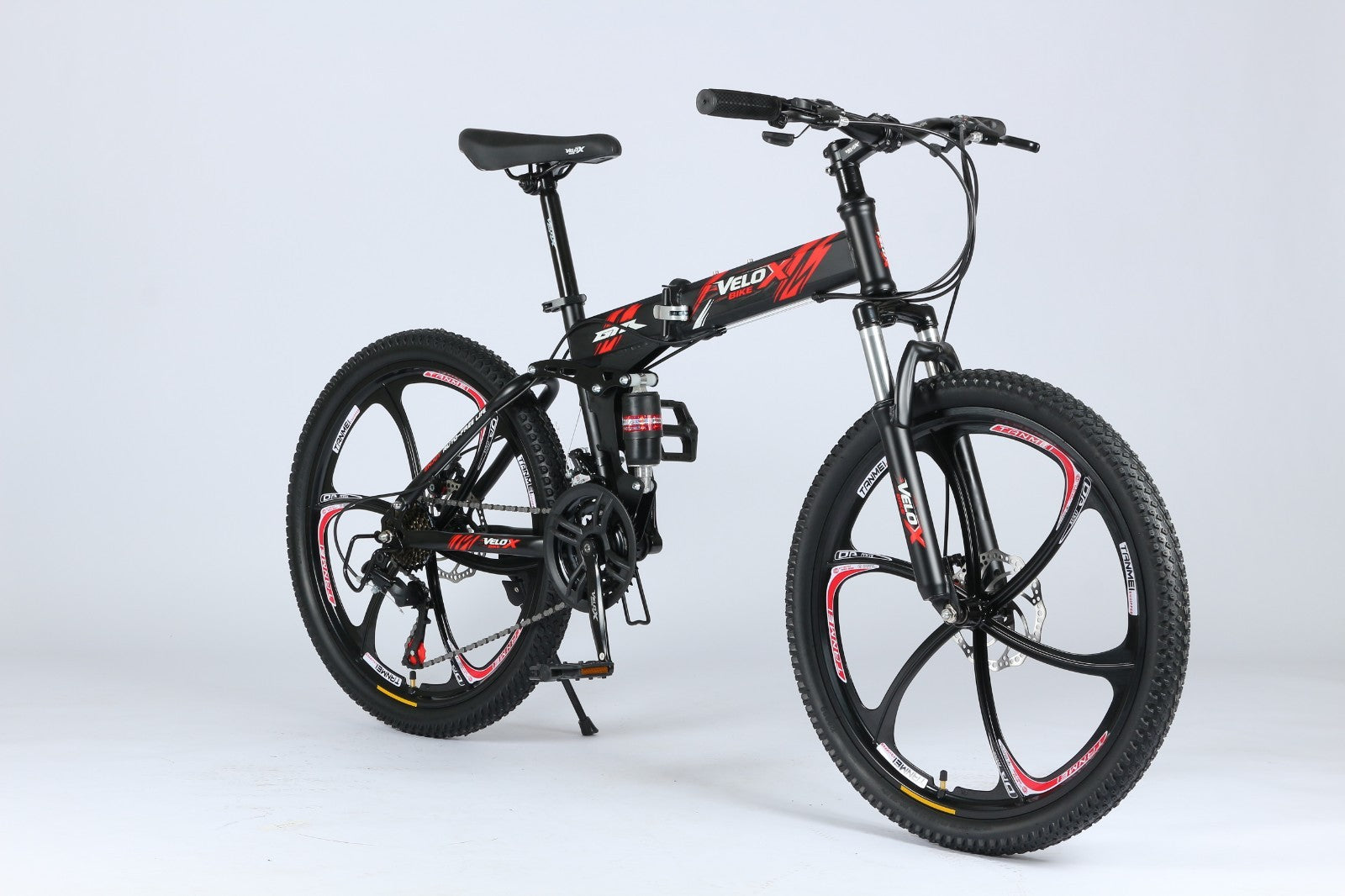 26" Folding Mountain Bike & 24 Inch 21 Speed, Double Suspension Alloy Wheel
