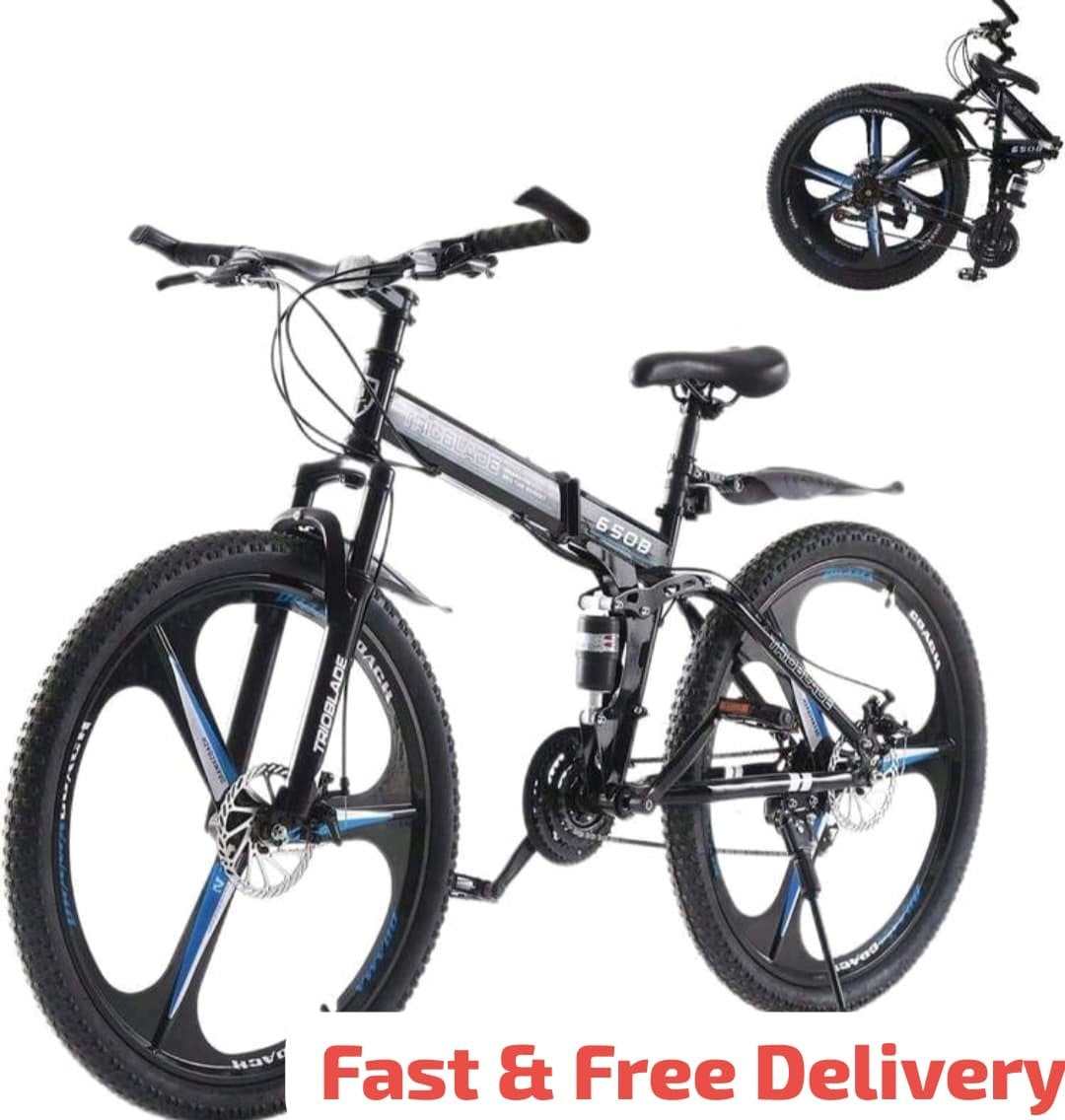 24"-27.5"Folding Mountain Bike 21Speed Full Suspension Bicycle For Men WomenGift
