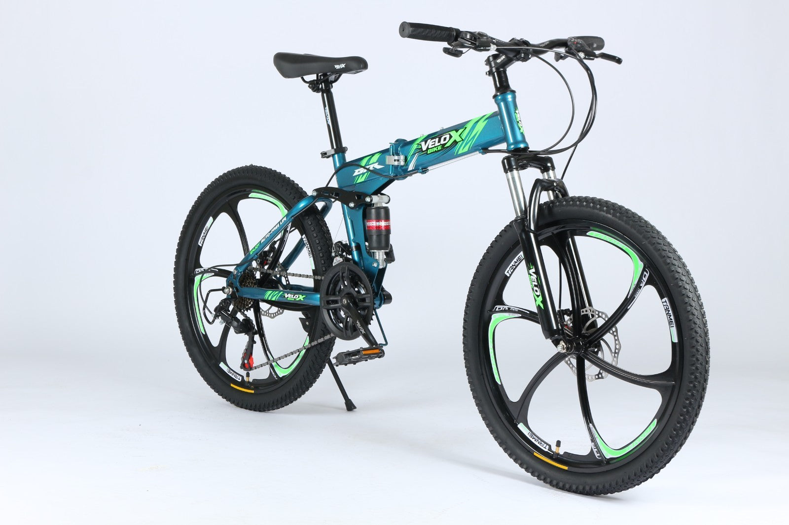 24"/26" Folding Mountain Bike – Full Suspension, Disc Brakes, Lightweight Frame