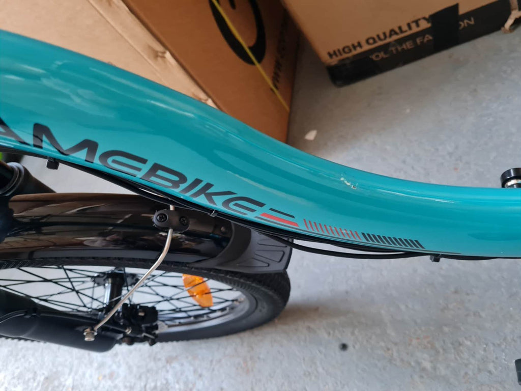 20" Portable Commuter Bike 36V 12AH Folding City Bike 7 Speed -CY20R Light Blue