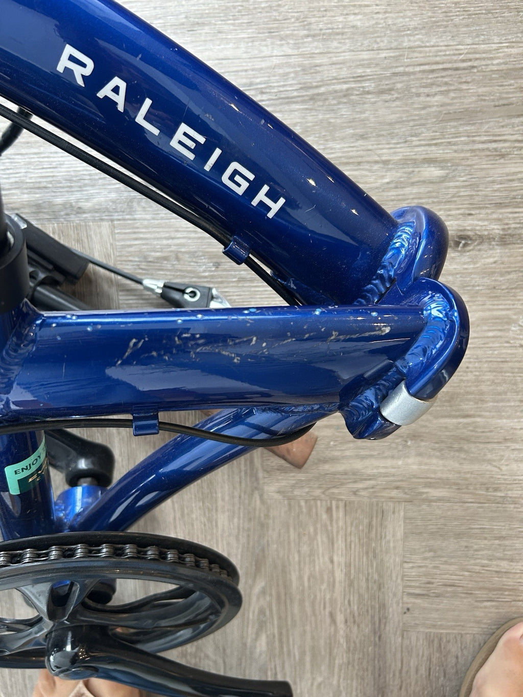 Raleigh Stow-A-Way 20in Folding Bike Blue with Rear Rack & Mudguards