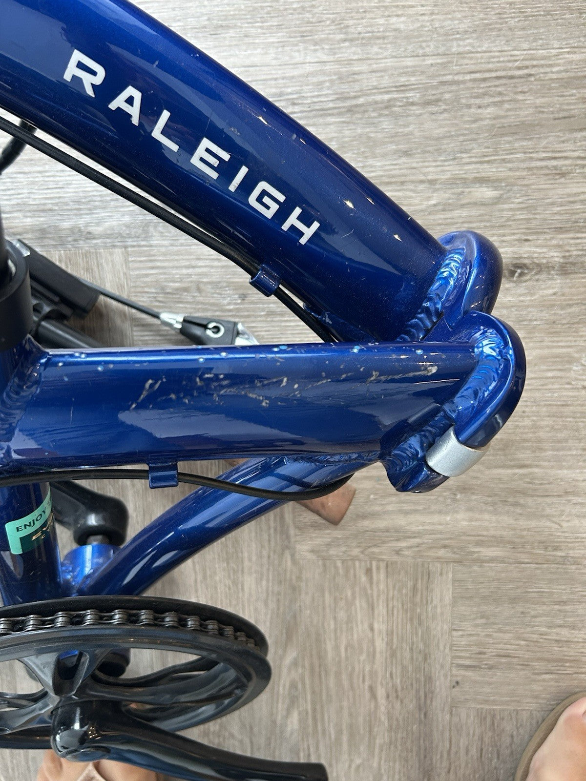 Raleigh Stow-A-Way 20in Folding Bike Blue with Rear Rack & Mudguards