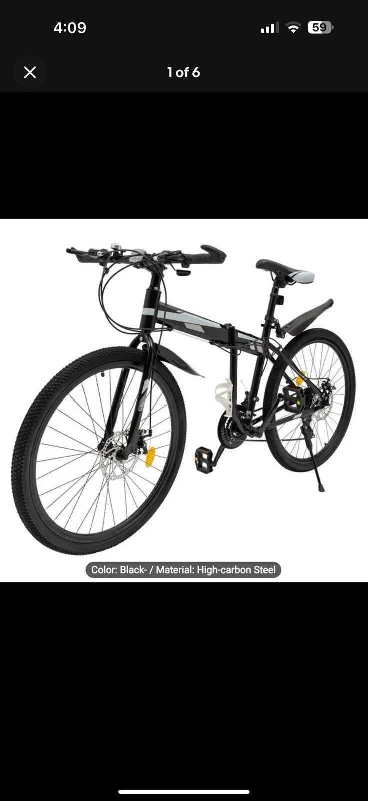 Mountain Bike 26" Wheel MTB 21 Speed Adult Bicycle Folding Bike Black &White UK