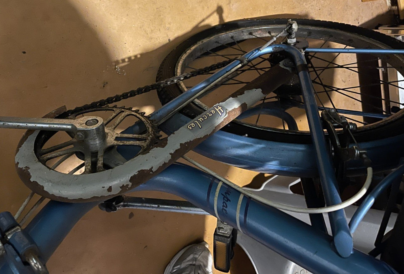 Folding Bicycle - Raleigh Compact Hercules Light Blue Original Retro Vintage