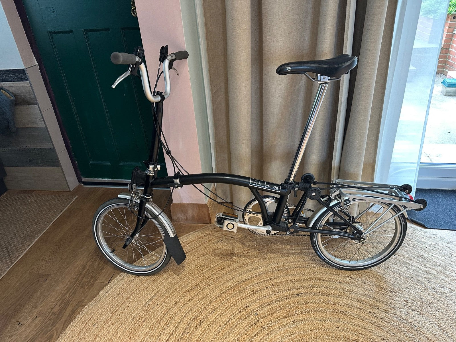 Brompton Folding Bike 3-Speed, Black with special case