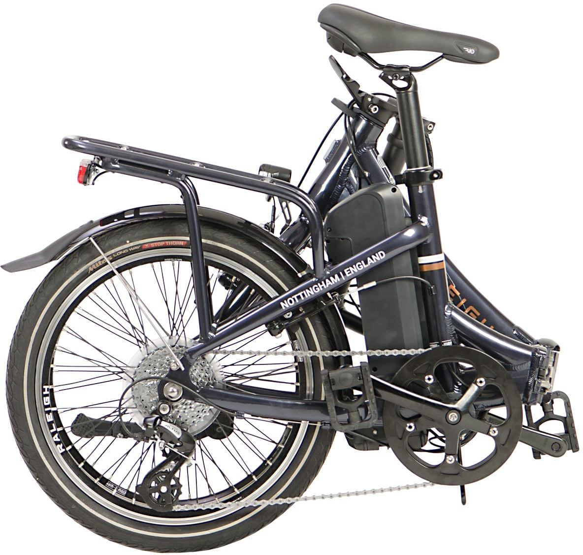 Raleigh Stow-Way Folding Compact 7 Speed 20" Wheel Alloy Bike - Dark Blue A