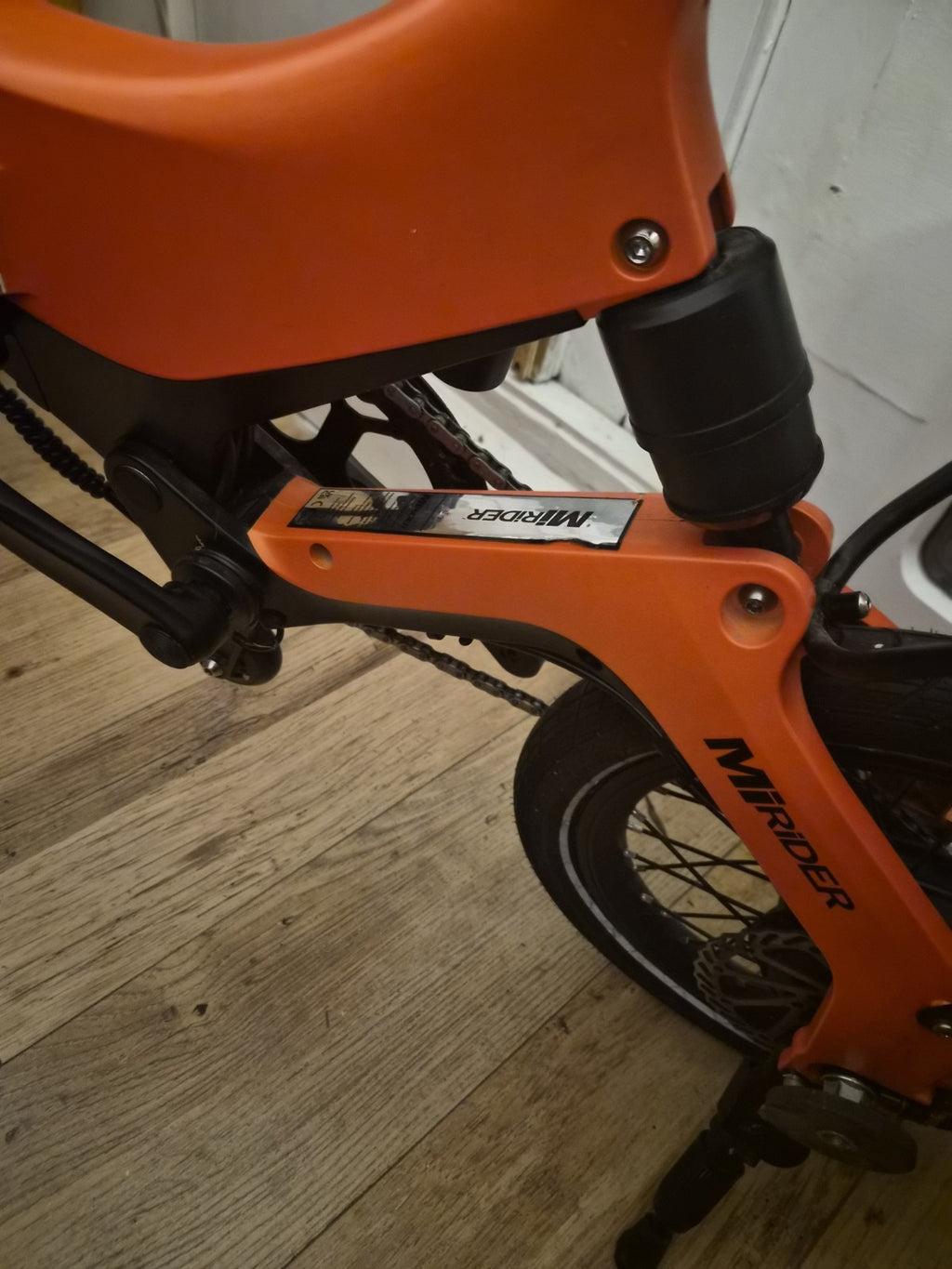 MiRIDER One 16 Folding Bike Orange (Excellent Condition + Extras)