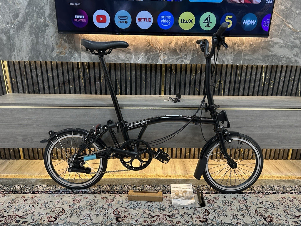 Brompton C Line 6 Speed Mid Handlebar Folding Bike - Matt Black