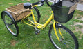 3 Wheel folding trike in good condition with gears, yellow