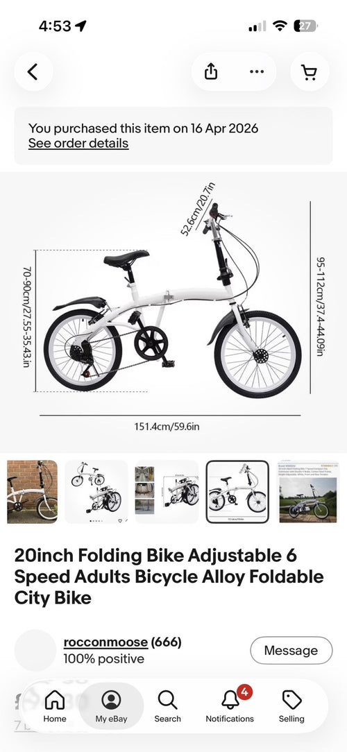 20inch Folding Bike Adjustable 6 Speed Adults Bicycle Alloy Foldable City Bike