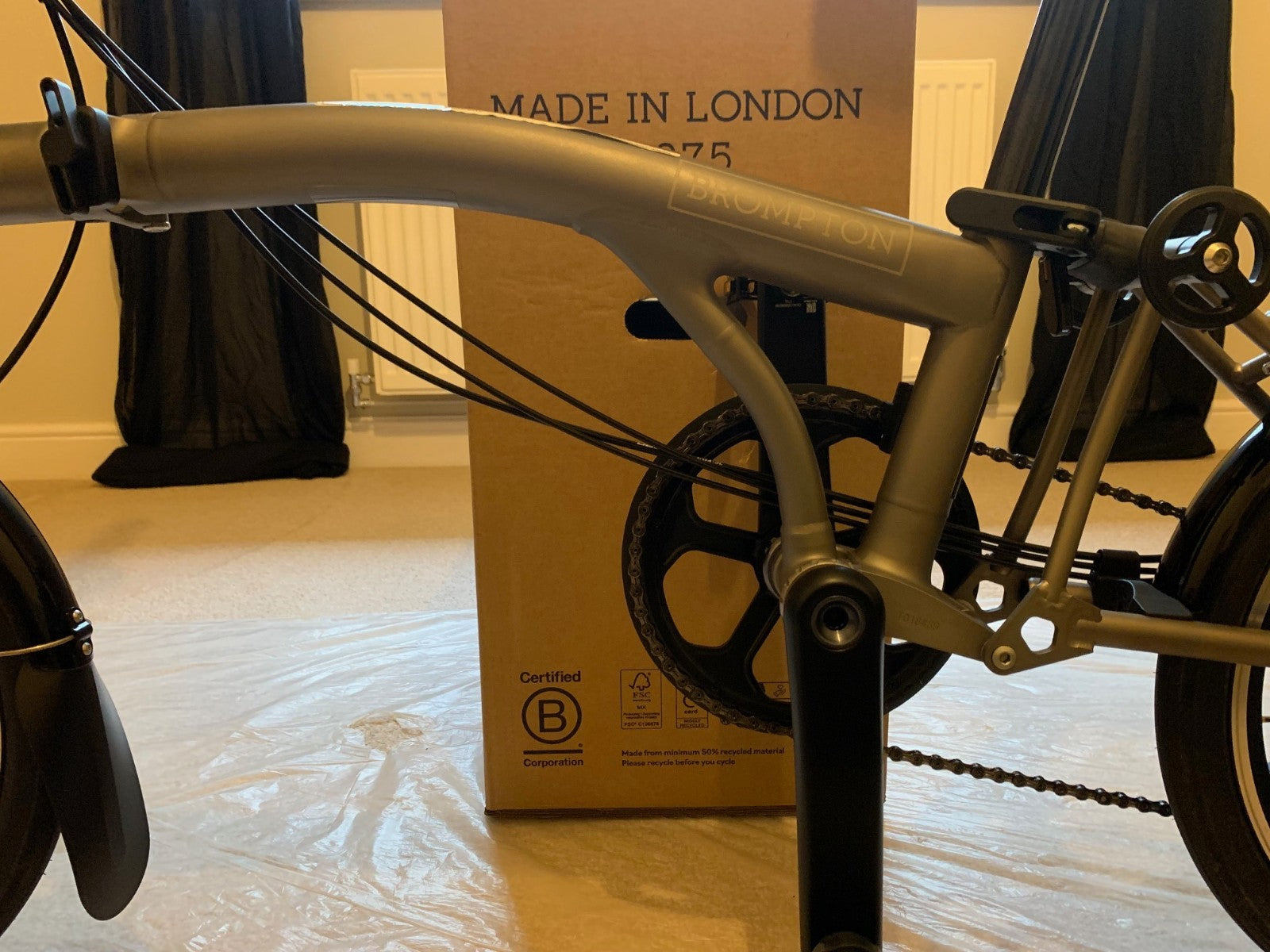Brompton T Line 2026 12-Speed, Titanium, Mid Handlebar