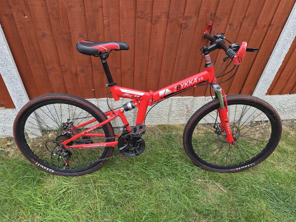 BYKKA F6 Sport Folding Mountain Bike 26” Red – Needs Repair/Servicing