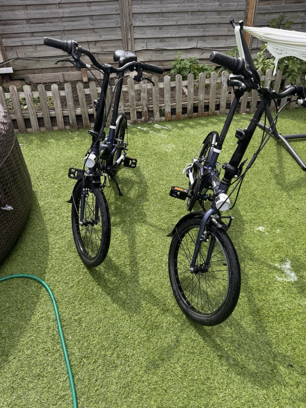 Two B'TWIN Tilt 500 Folding Bike 7 speed Mudguards Kickstand. £150 each