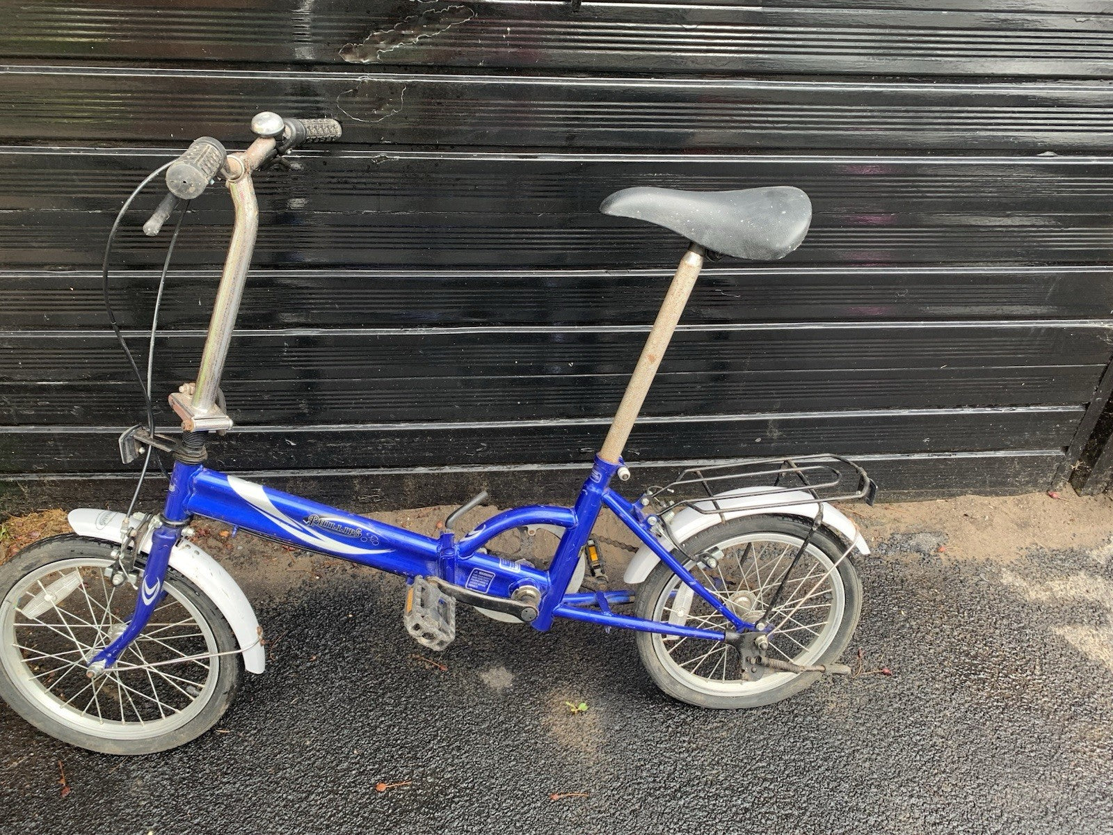 Phillips Fold Away Bike Cycle Blue With Built In Stand
