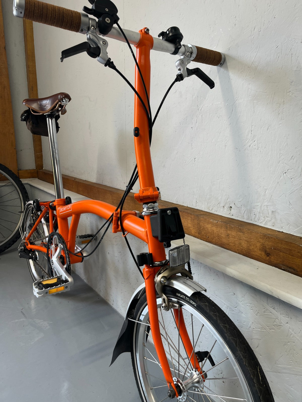Brompton folding bike 3 speed C Line Orange