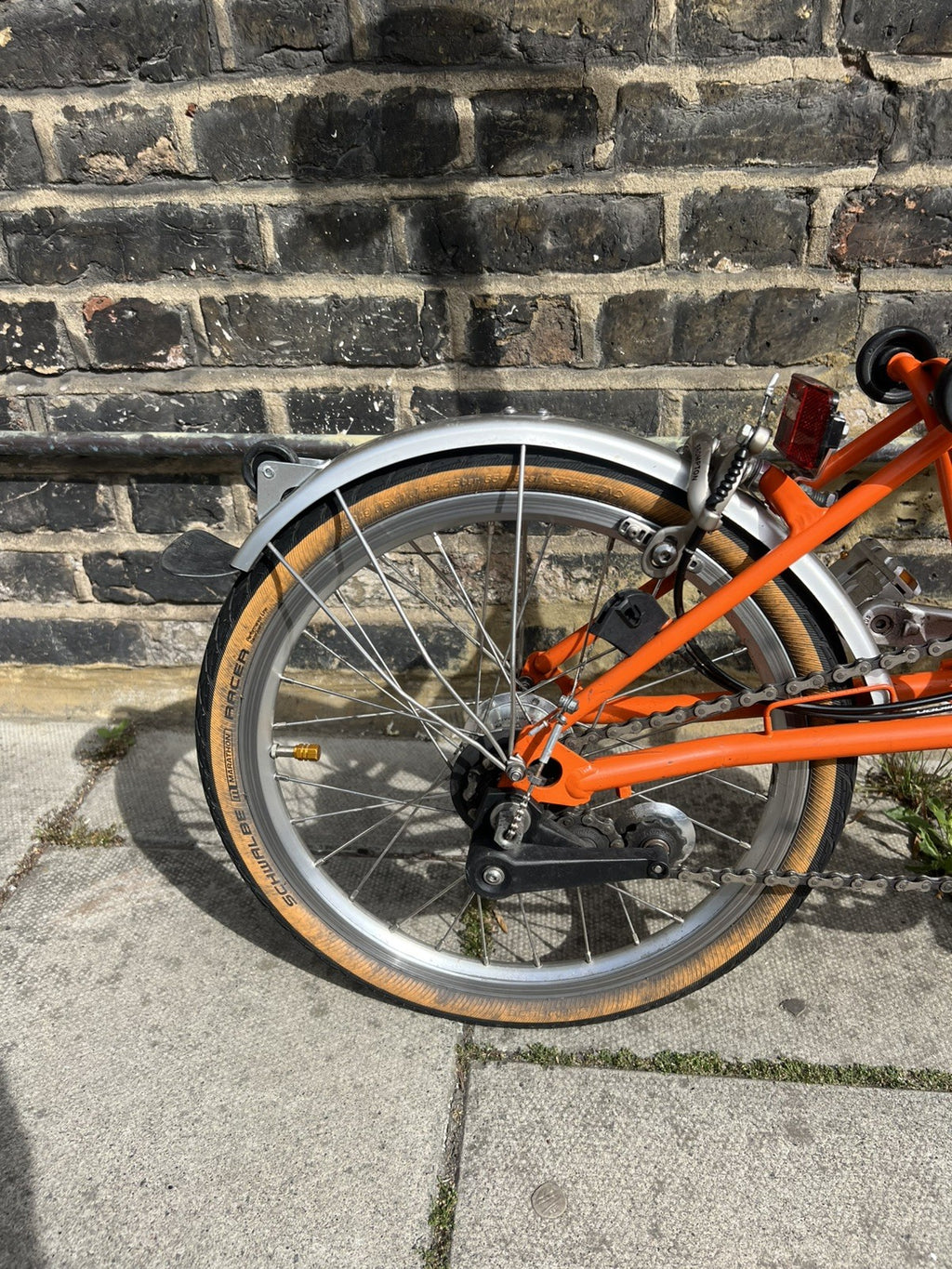 Brompton S3L Folding Bike 3-Speed, Orange + upgrades