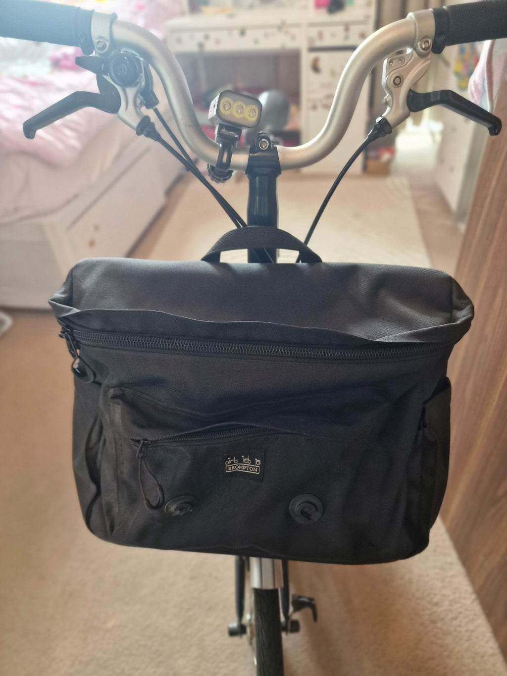 Brompton M3R Folding Bike - Tempest Blue - 3 Speed - Rear Rack & Front Metro Bag
