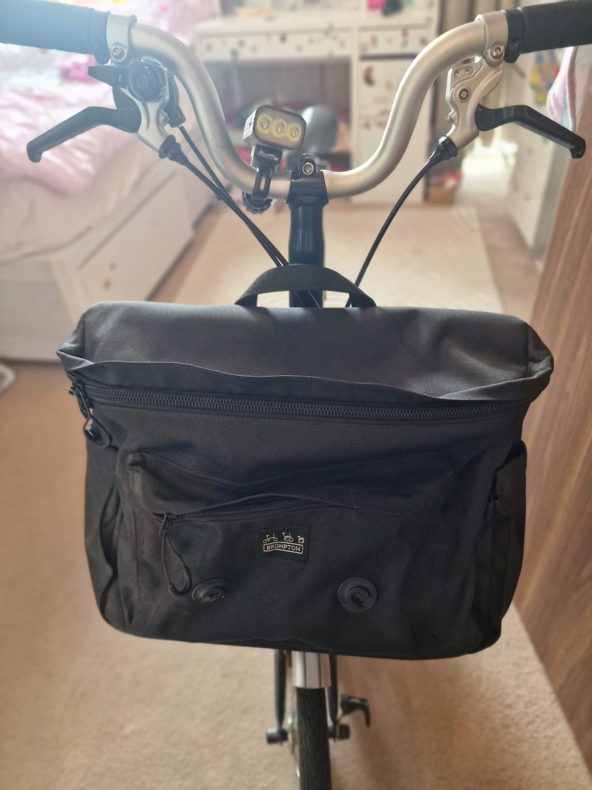 Brompton M3R Folding Bike - Tempest Blue - 3 Speed - Rear Rack & Front Metro Bag