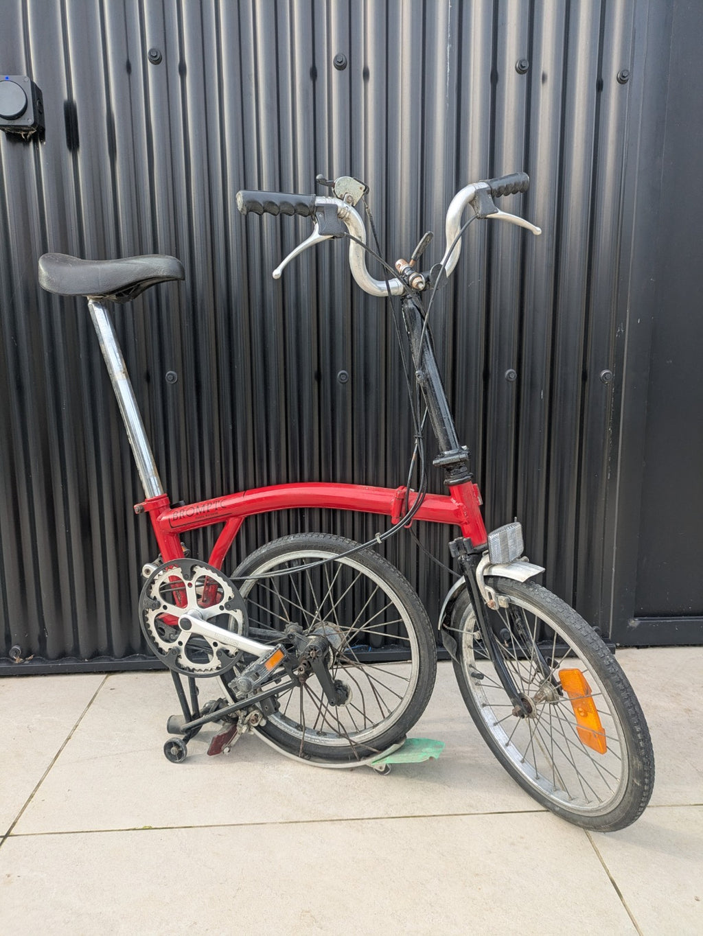Brompton 1994 Folding Bike 16" with 3-Speed Sturmey-Archer Gears Red