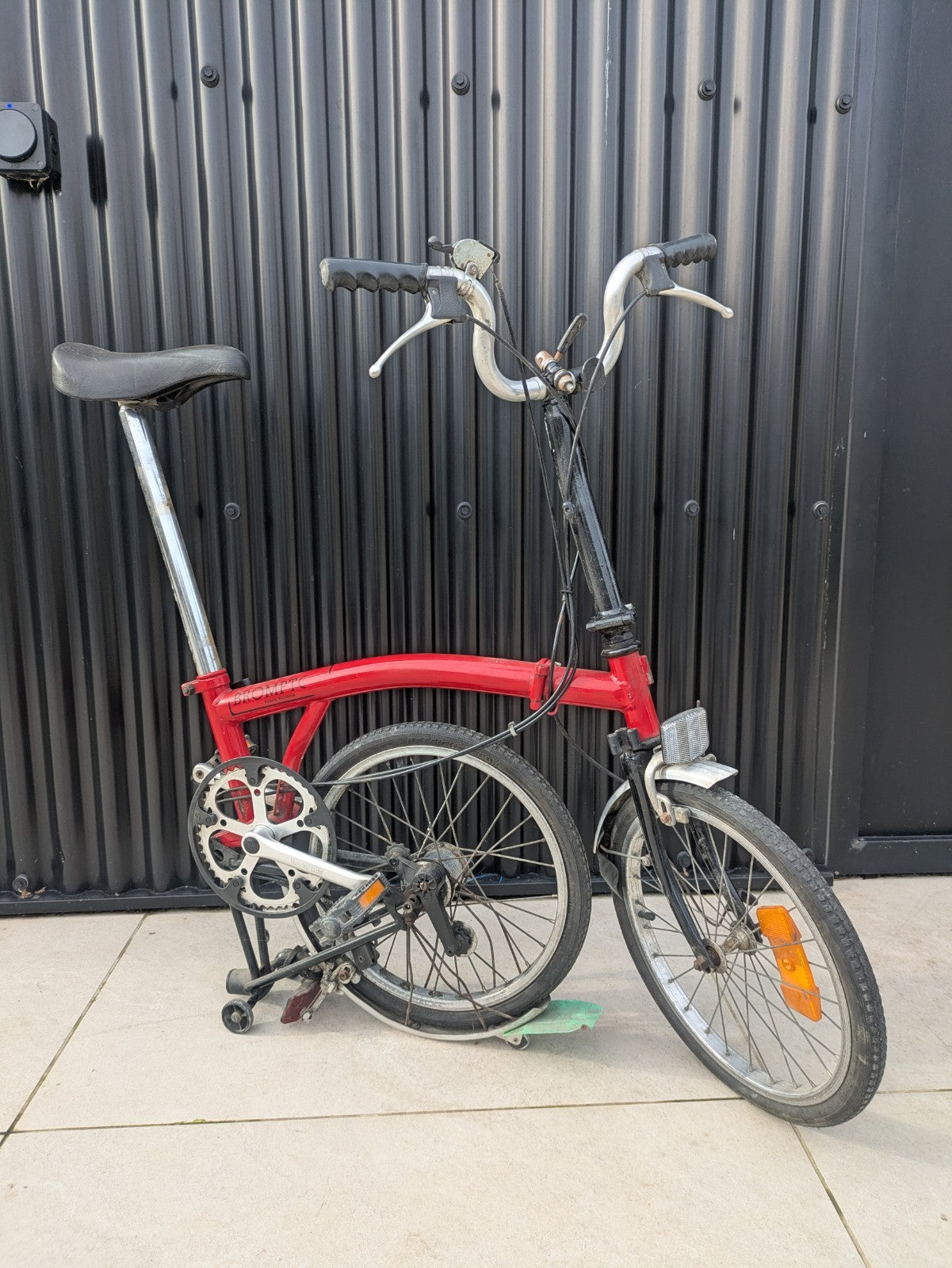 Brompton 1994 Folding Bike 16" with 3-Speed Sturmey-Archer Gears Red