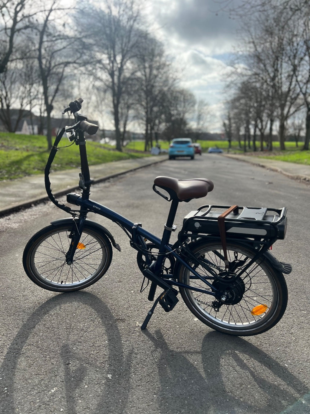 BTWIN Folding Elec Bike E-Fold 500 - Blue