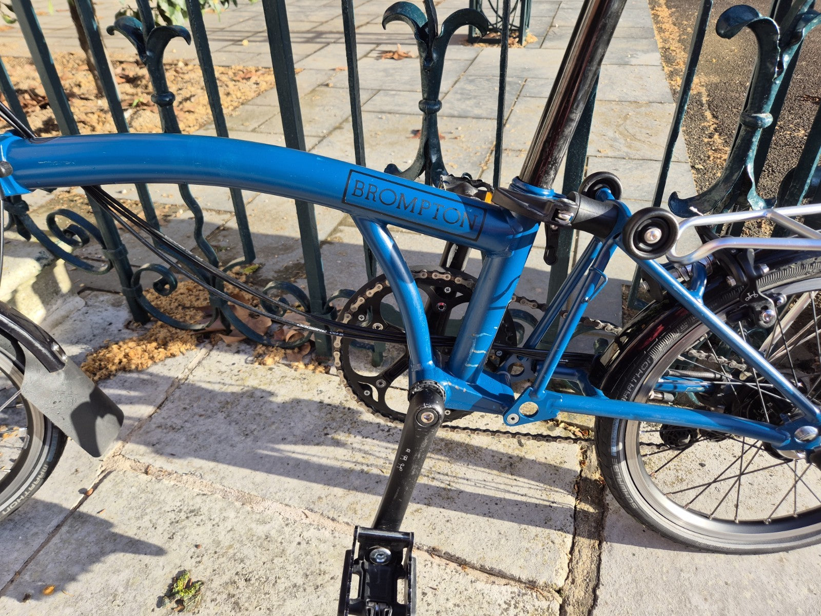 Brompton C Line 6 Speed 2024 Mid Handlebar Folding Bike - Ocean Blue