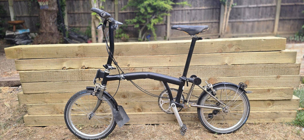 Upgraded Brompton S3L Premium Raw Lacquer & Matte Black Carbon/Titanium Upgrades