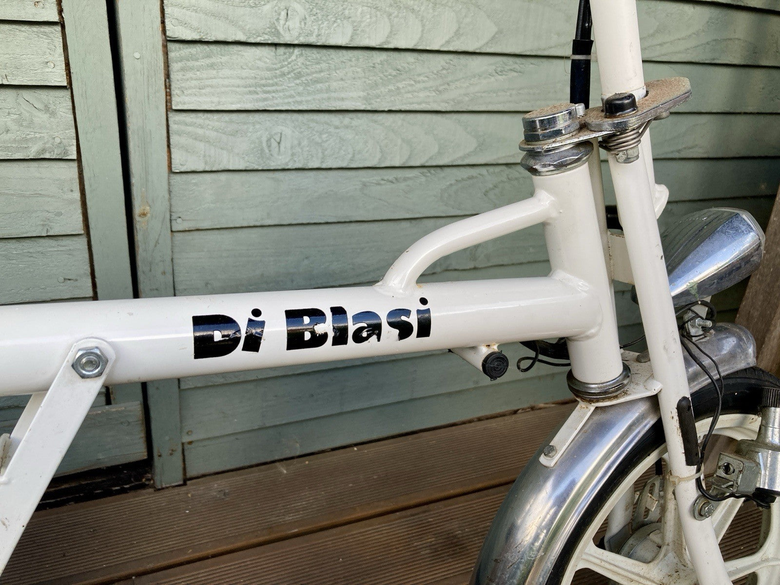 Classic Di-Blasi Folding Bicycle Cycle White 3 gears Drum Brake Nylon Wheels