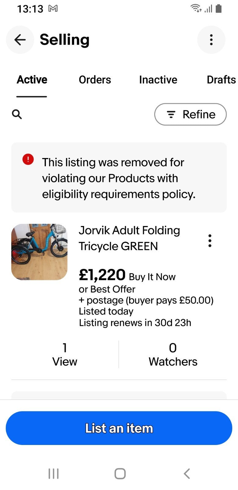 Jorvik Folding Tricycle