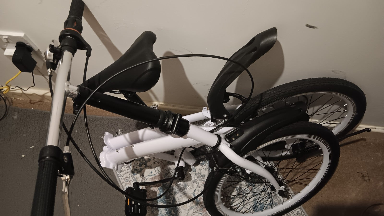 White Folding Bicycle 20 inch Wheel Compact Adult Foldable City Commuter BikeNEW