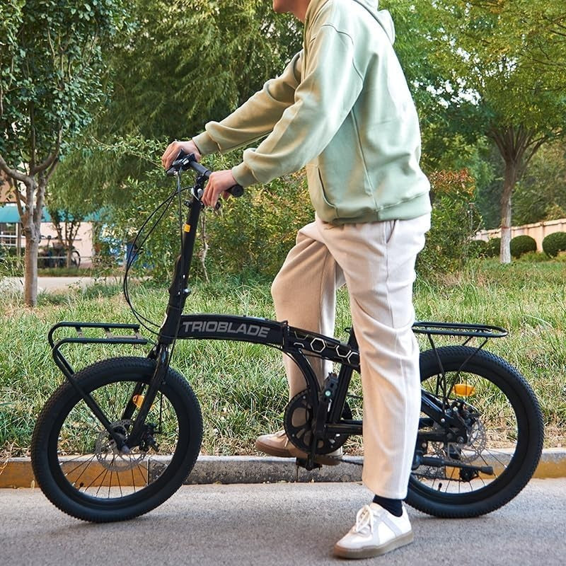 20” Folding Bike 7-Speed with Carrier Lightweight Aluminum Frame Adults