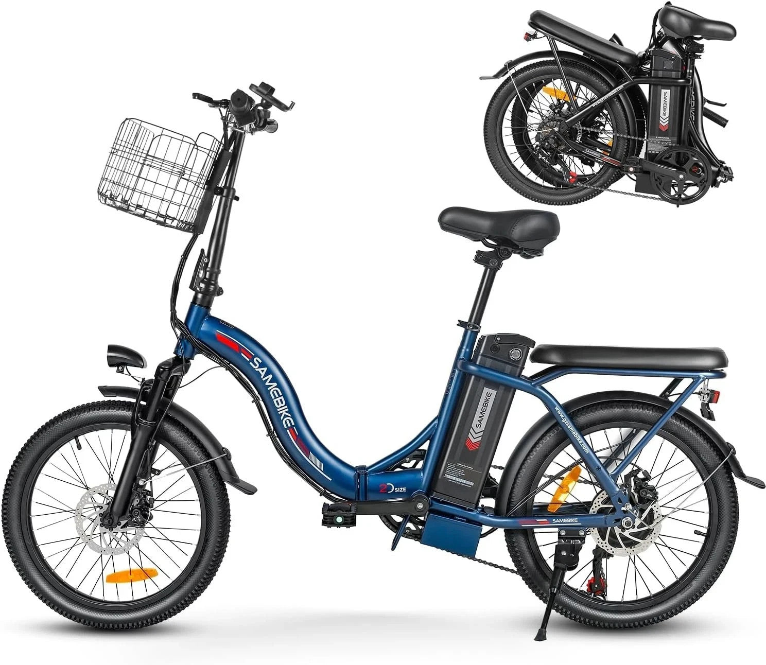 20" Portable Commuter Bike 36V 12AH Folding City Bike 7 Speed -CY20R Light Blue