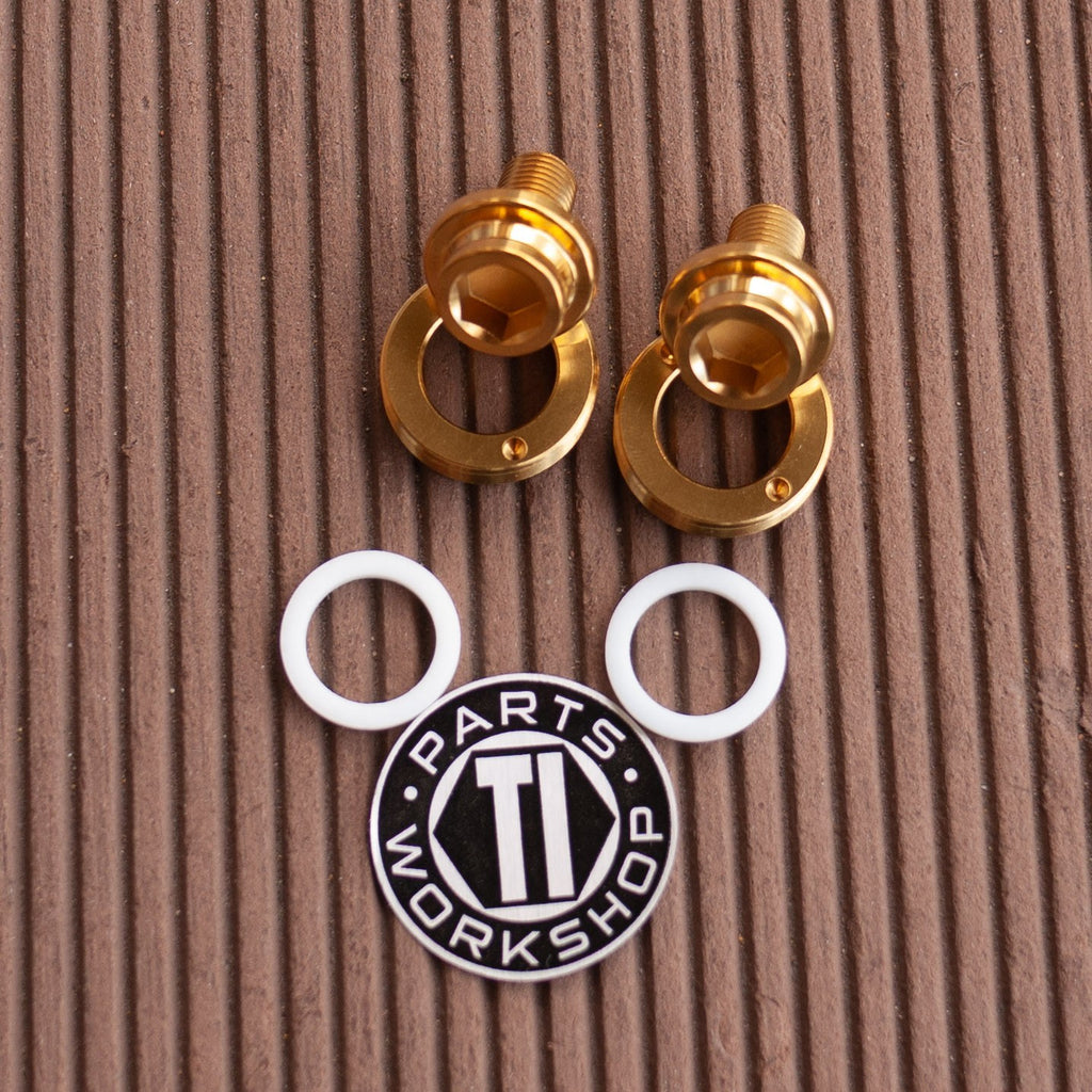 Brompton Ti Parts Workshop Titanium Crank Bolt Set Gold Bolt/ Gold Washer