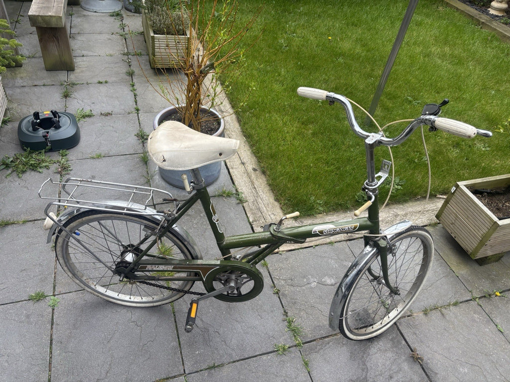 Raleigh stowaway folding bike green 1980
