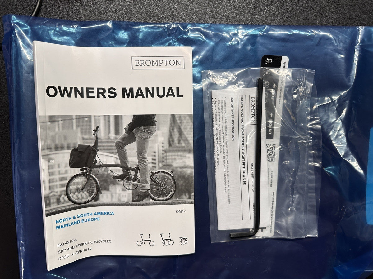 Brompton C Line Explore 2024 6-Speed, Tempest Blue, Excellent Condition, Lights
