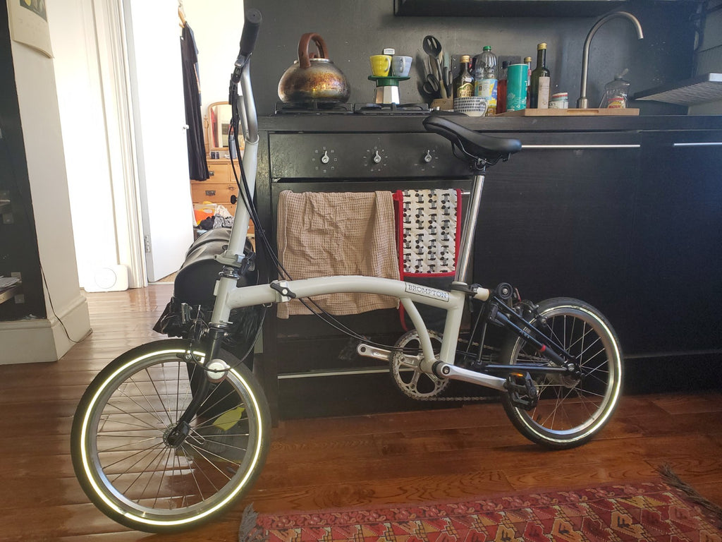 Brompton A Line 3 Speed Folding Bike. White. Mint condition.
