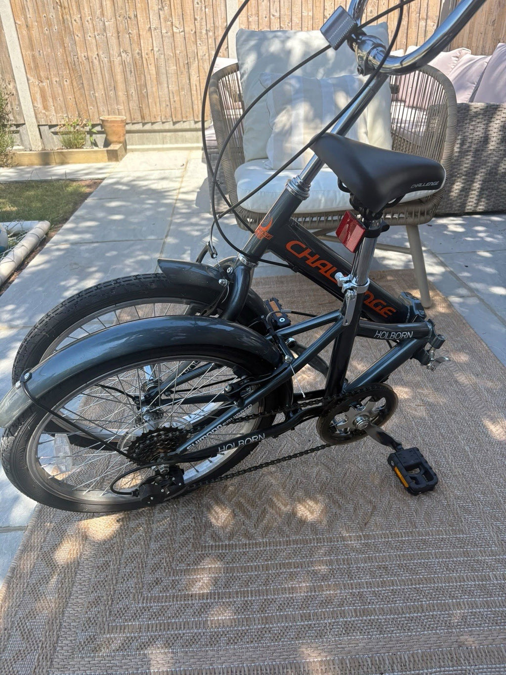 Challenge Holborn 20in Folding Bike Grey/Orange V-Brakes BMX Bars 2024