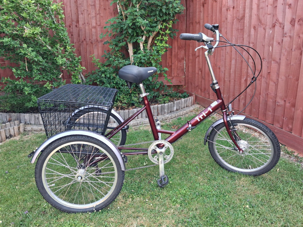 PASHLEY - Tri-1 Folding Adult Trike Burgundy Red