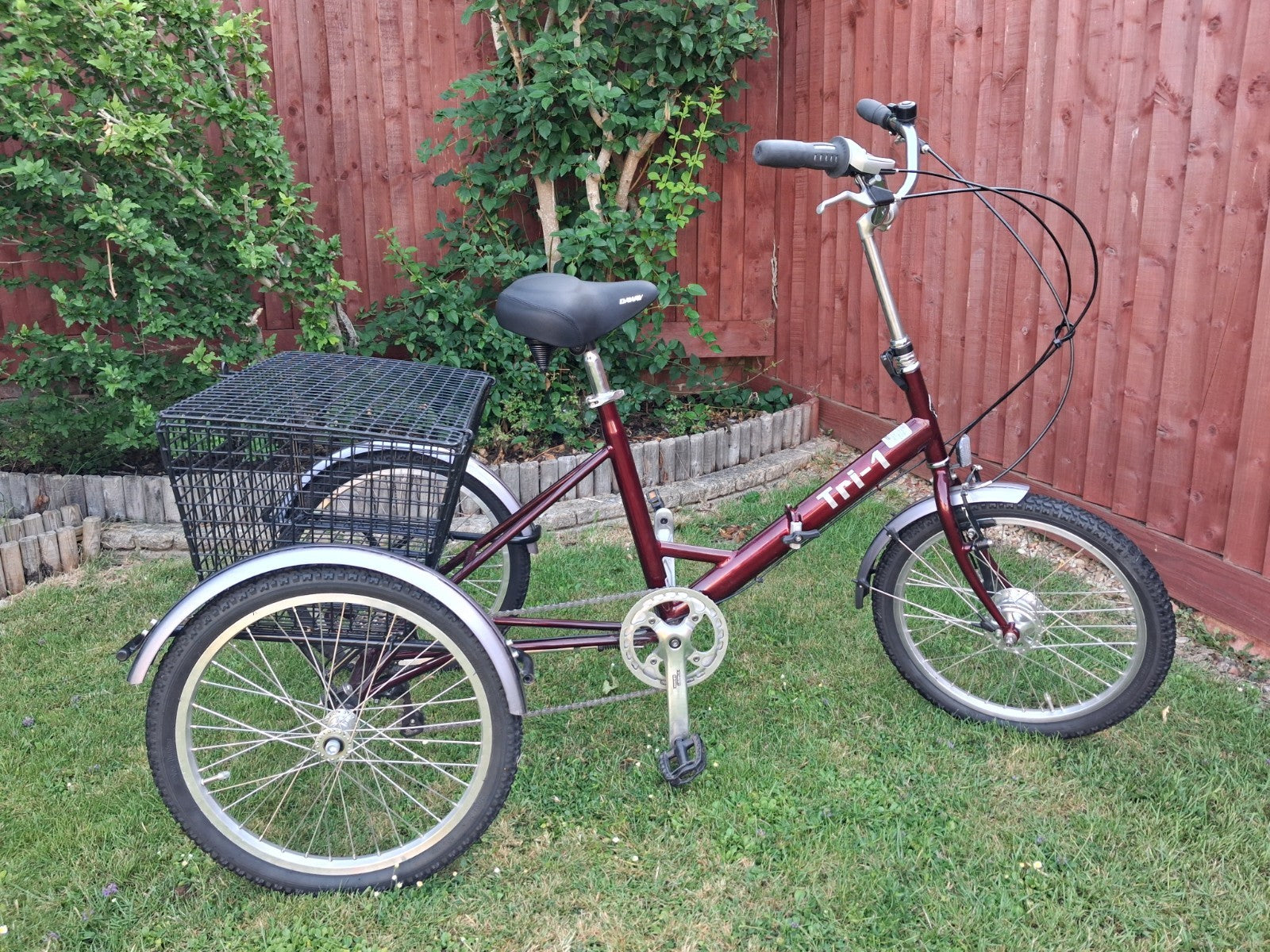 PASHLEY - Tri-1 Folding Adult Trike Burgundy Red