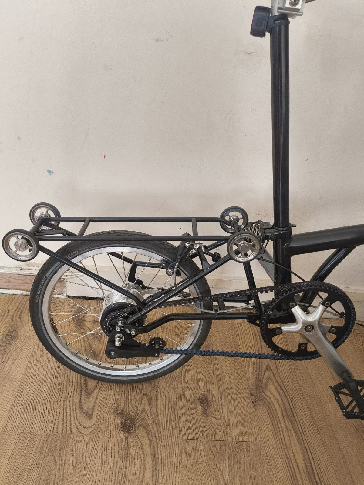 Brompton Folding Bike 16in Frame Black Shimano Alfine 11-Speed Hub Rear Rack