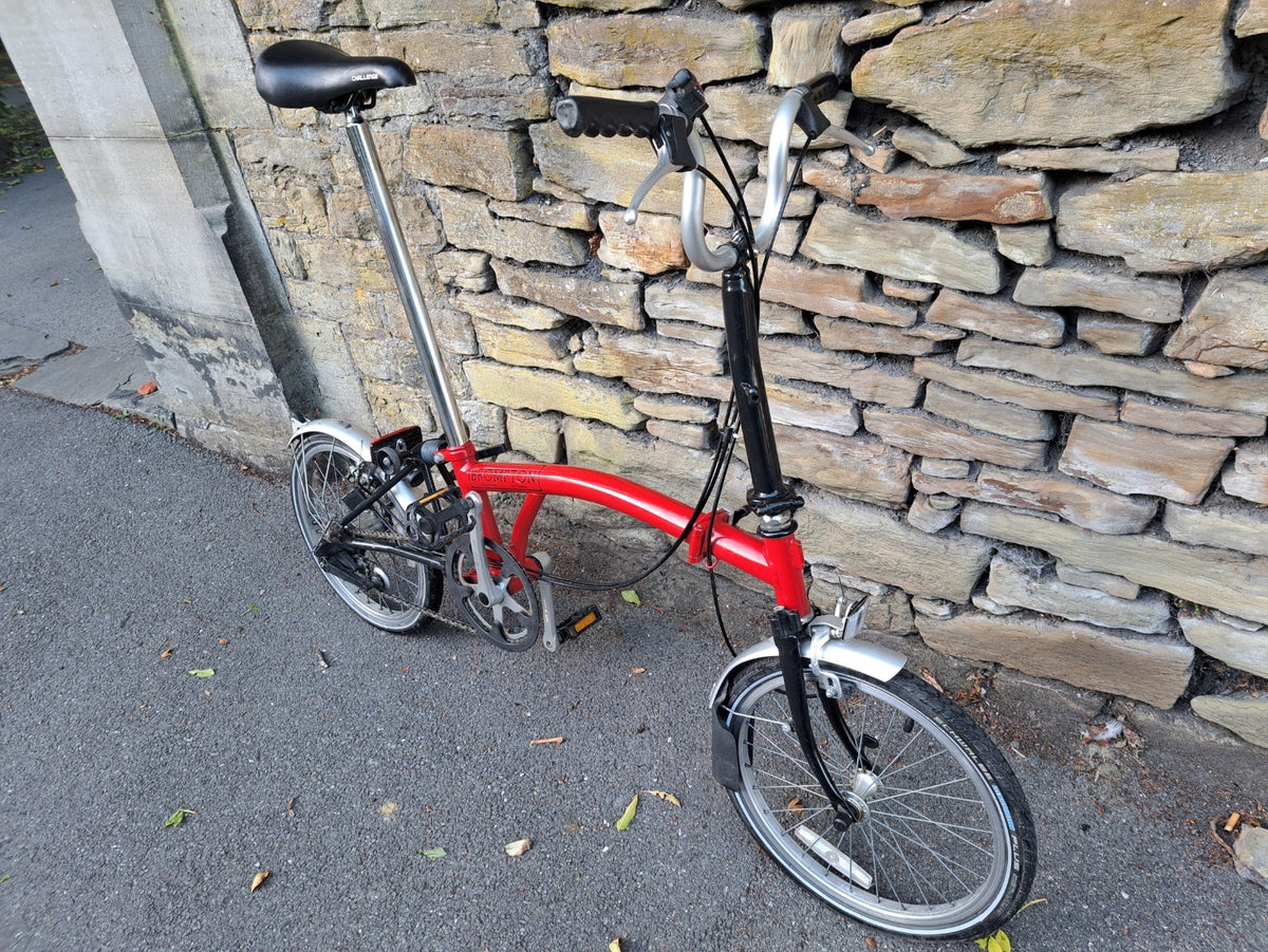 Brompton Folding Bike with 5-speed Hub Gear,  Red & Black