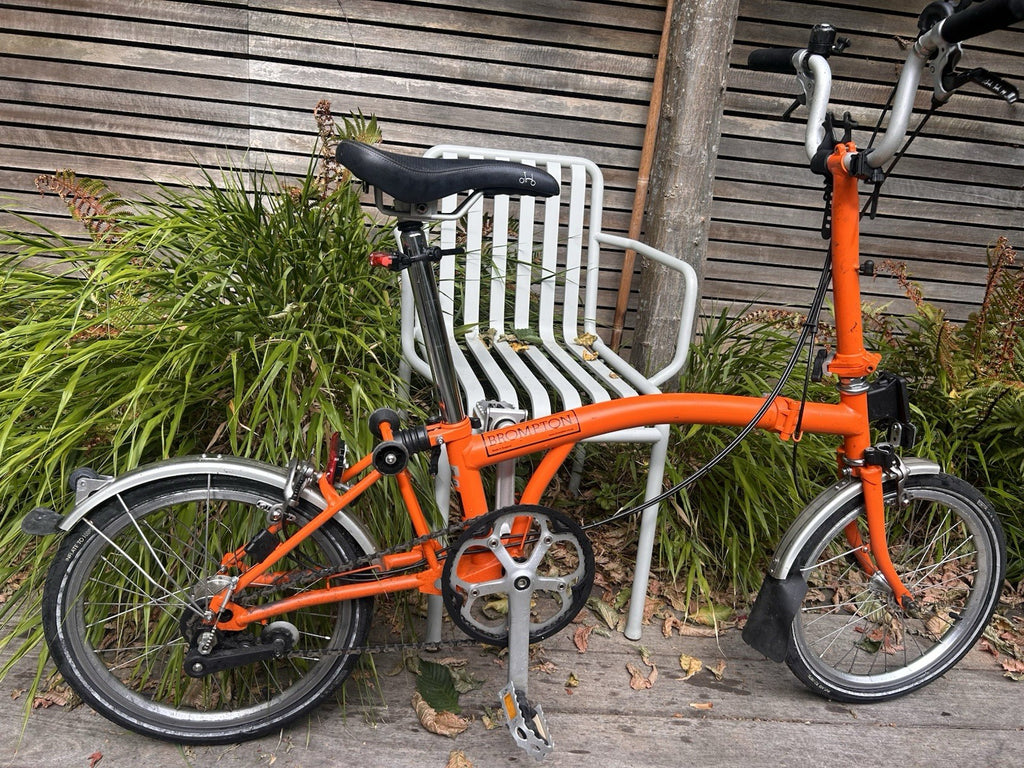 Brompton Orange 16in Folding Bike Hub Gears Mudguards Riser Bars Rim Brake