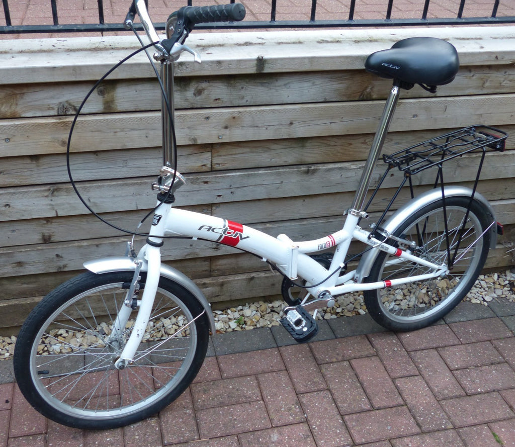 Activ Fold S folding single speed bike bicycle with additional rack White
