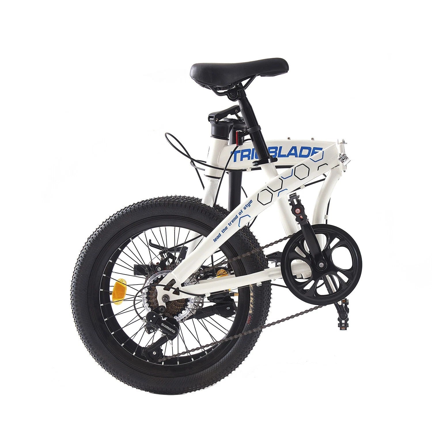 USED - 20 inch Unisex Folding Bike Adult City Bike Disc Brakes Bicycle White