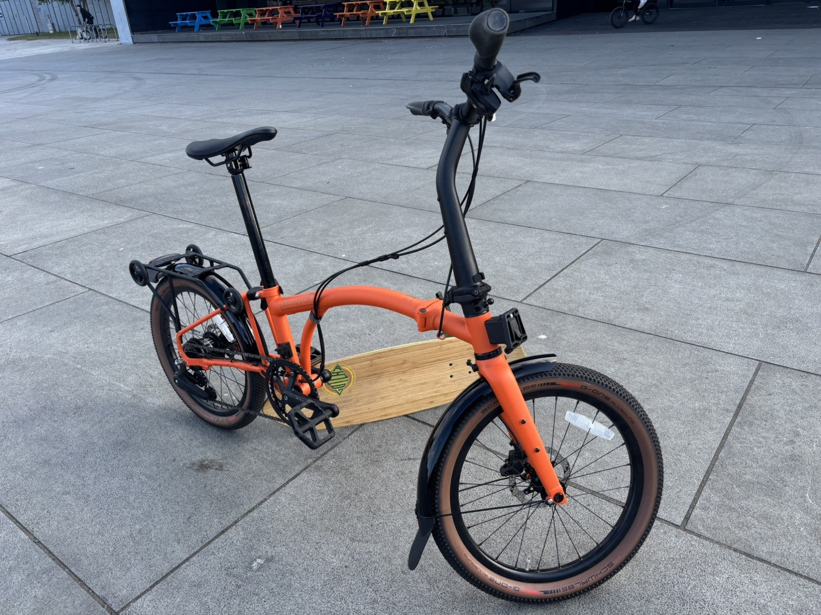 Brompton G Line 8-Speed Orange w/ mudguards and rack