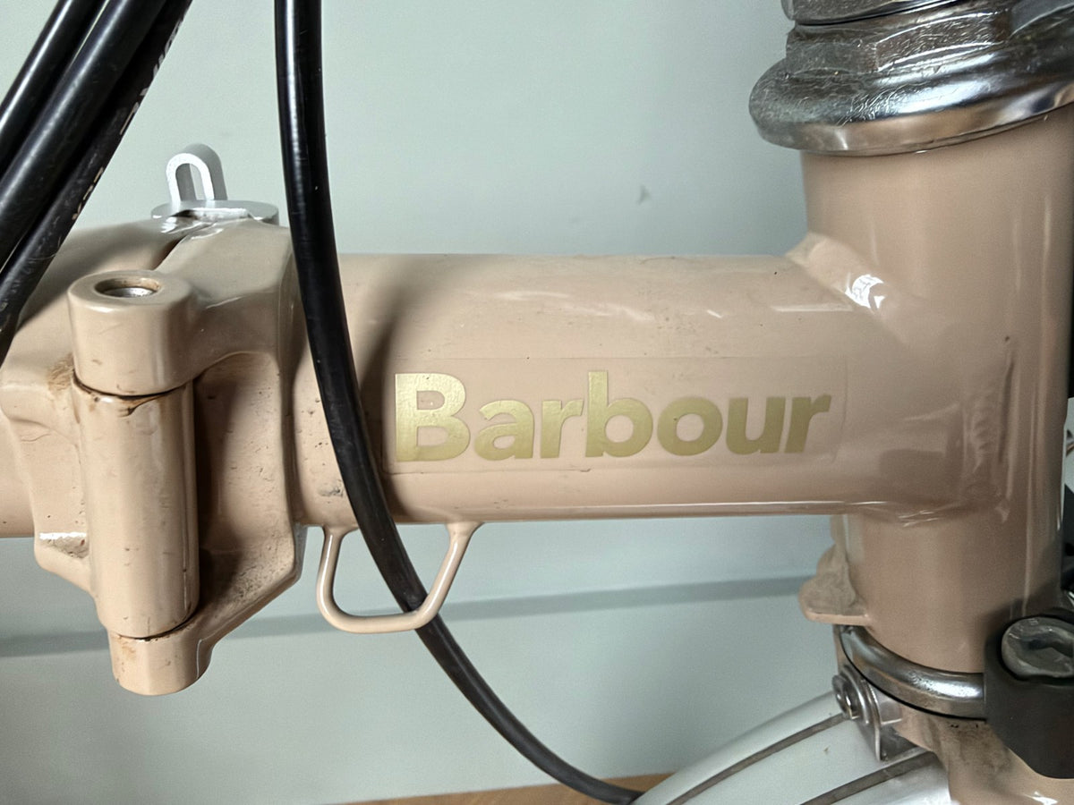 Brompton x Barbour C Line Explore 6 Speed Amble Sands Folding Bike Toolkit