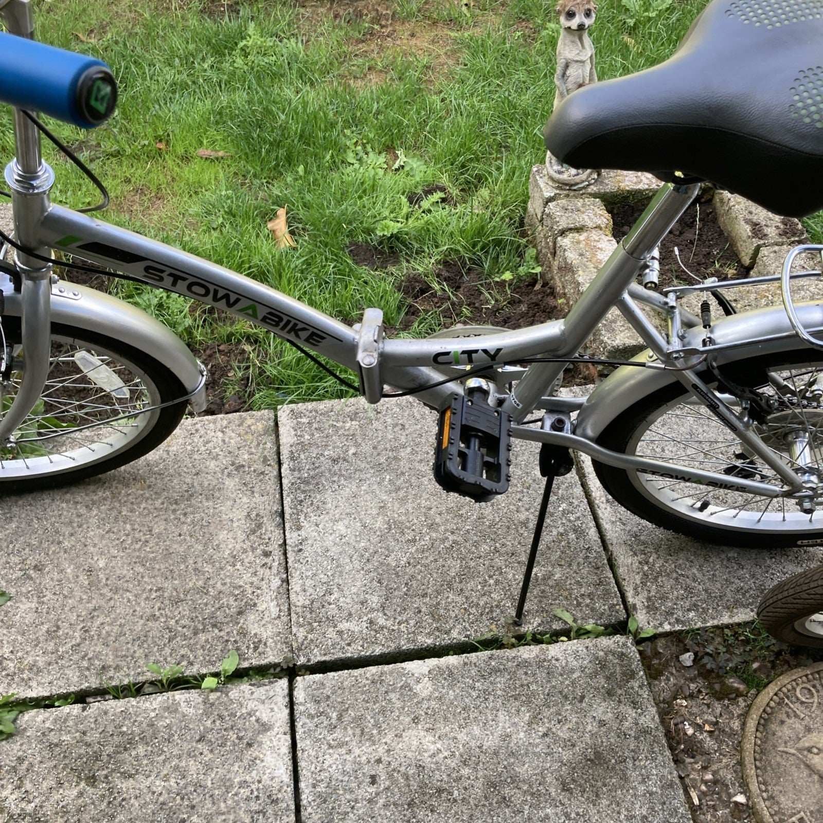 TWO Stowabikes 20in Folding Bikes Silver Rear Rack Mudguards Grip Shifter