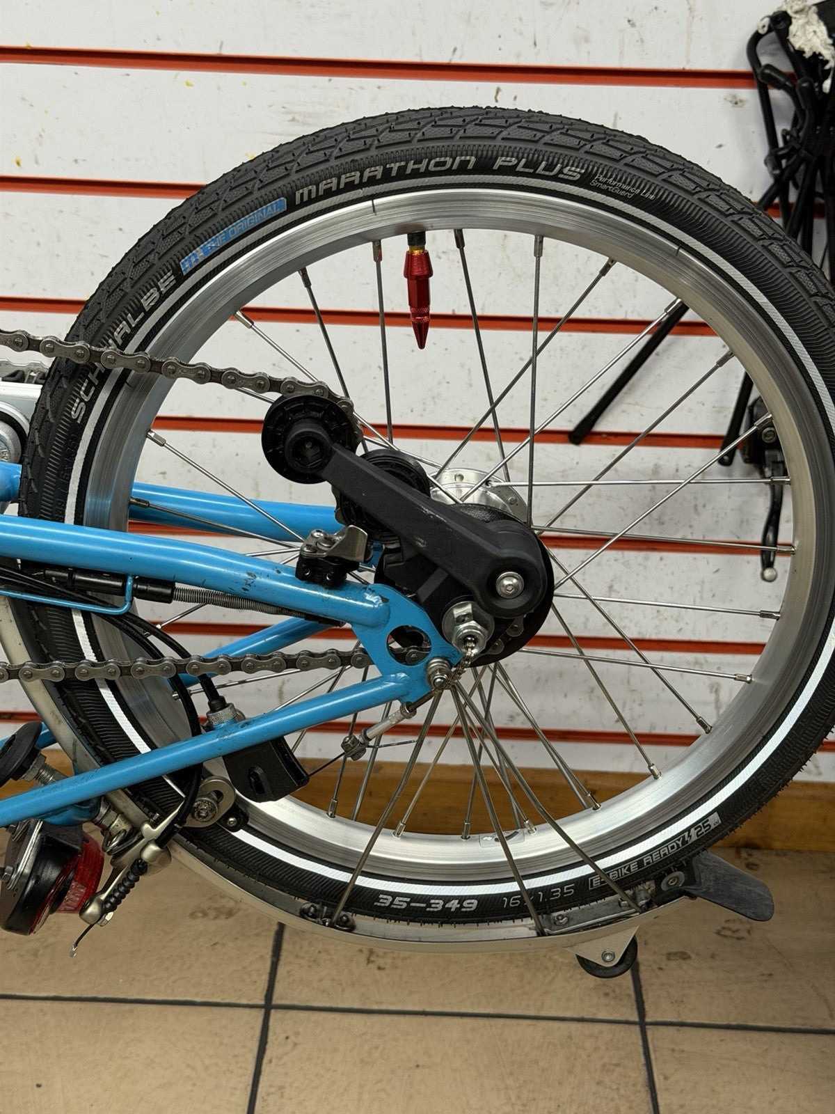 Brompton Folding Bike M6L Grey/Turquoise + Brompton Front Bag,excellent Con: